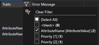 Filtering by test attribute