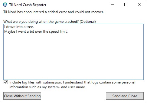 Custom Crash Reporter